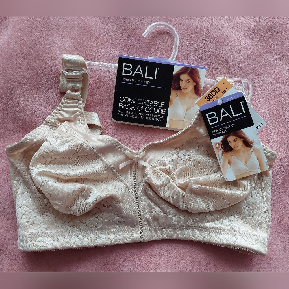 NWT BALI COOL COMFORT fabric BRA classic support DF3372 wirefree 36DD Color KA